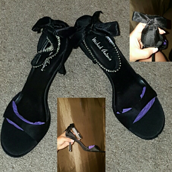 Michael Antonio Satin & Rhinestone Heels - Picture 1 of 1