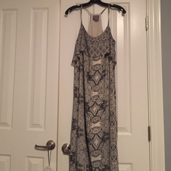 Black & white embellished maxi dress