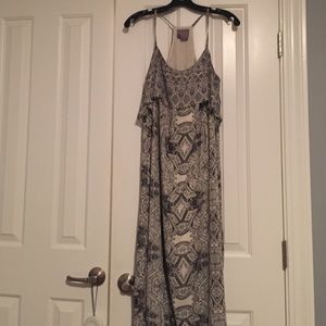 Black & white embellished maxi dress