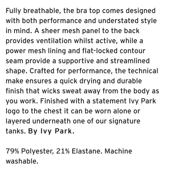 NWT Ivy Park Black Sports Bra - Picture 3 of 4