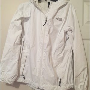 White north face rain jacket size medium