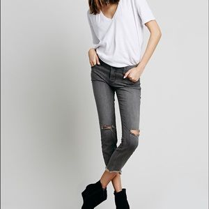 Free people destroyed ankle skinnies