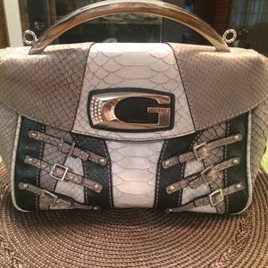 Guess snake skin purse tan and cream