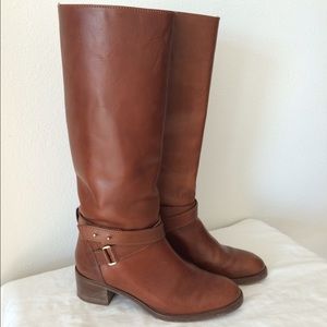 J Crew Tall Leather Heeled Boots, Sz 7.5