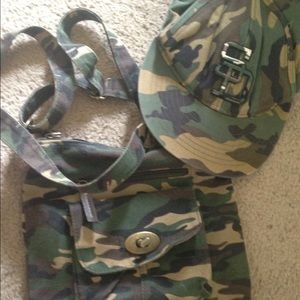 Army Print Hat & Purse