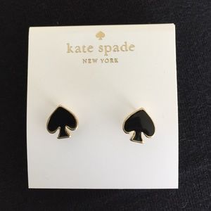 Kate Spade 'spade' stud earrings black