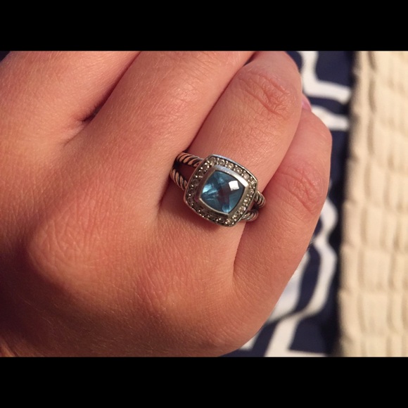 David Yurman Blue Topaz Ring - Picture 2 of 3