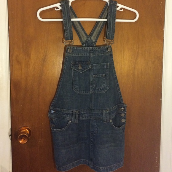 Overall short dress denim small