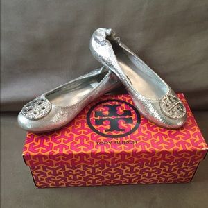 Tory Burch Silver Flats