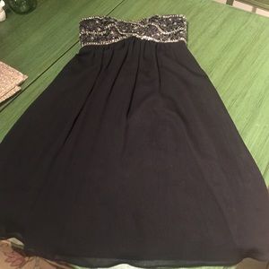 Black formal dress.