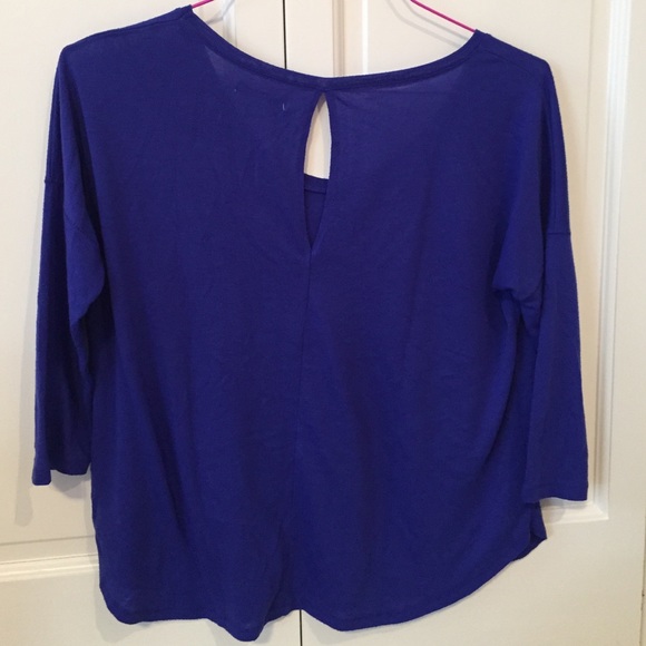 American eagle royal blue 3/4 sleeve shirt - Picture 2 of 3