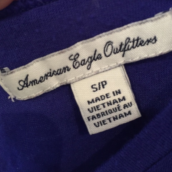American eagle royal blue 3/4 sleeve shirt - Picture 3 of 3