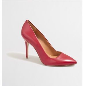 **SOLD** Jcrew Factory Gabbie Leather Pumps in Red