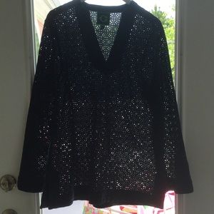 Navy eyelet CWonder tunic cover-up, size XL