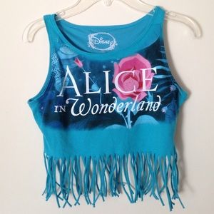 Alice in Wonderland crop t