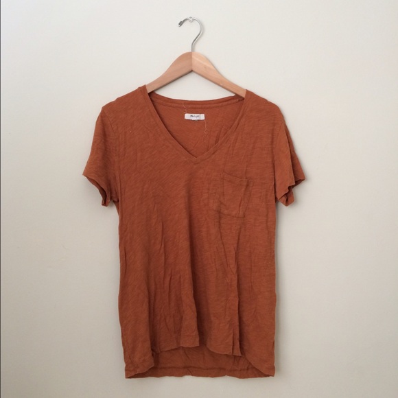 whisper cotton v neck pocket tee