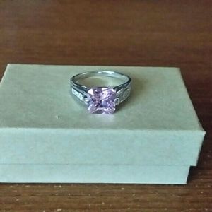 Ladies Pink Sapphire & Diamond Ring