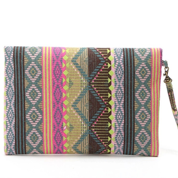 Aztec print clutch bag - Picture 3 of 4