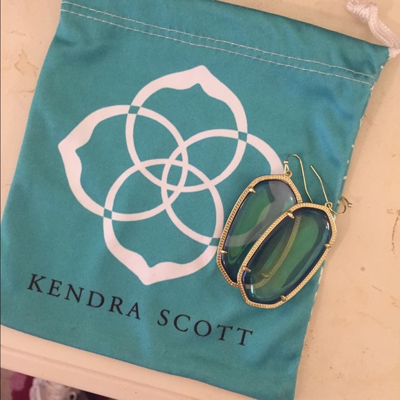 Kendra Scott blue/green tinted earrings