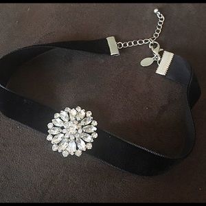 Express Rhinestone Black Choker Necklace
