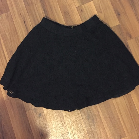 Black lace skater skirt