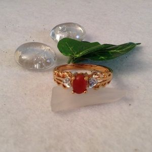 CARNELIAN CABACHON RING- NIB