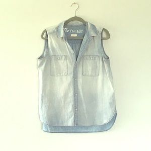 Madewell Sleeveless Denim Button Down