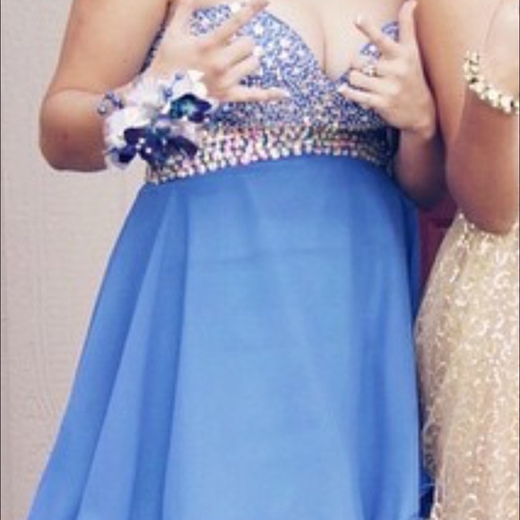 Blue short formal dress - Picture 1 of 2