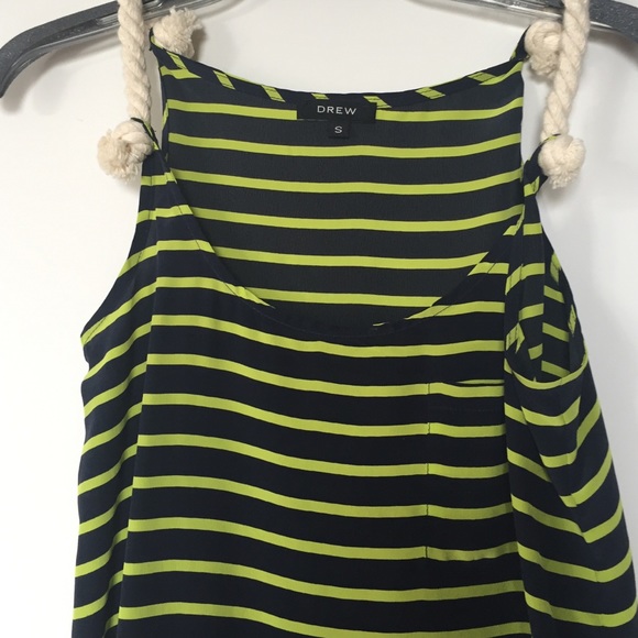 Silk navy and green tank