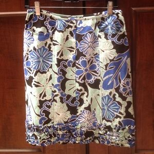 Etcetera NYC Linen Blend Floral Skirt