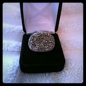 Large druzy 925 ring