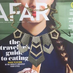 Mixed metals statement necklace.