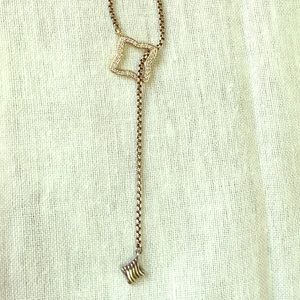 David Yurman Diamond Quatrefoil Lariat Necklace