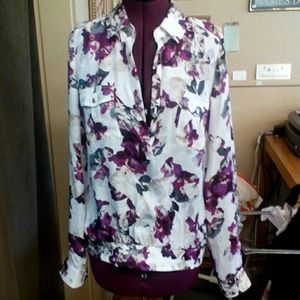 Sheer long sleeve half button summer shirt