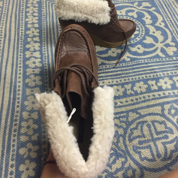 Brown furry wedges - Picture 2 of 2