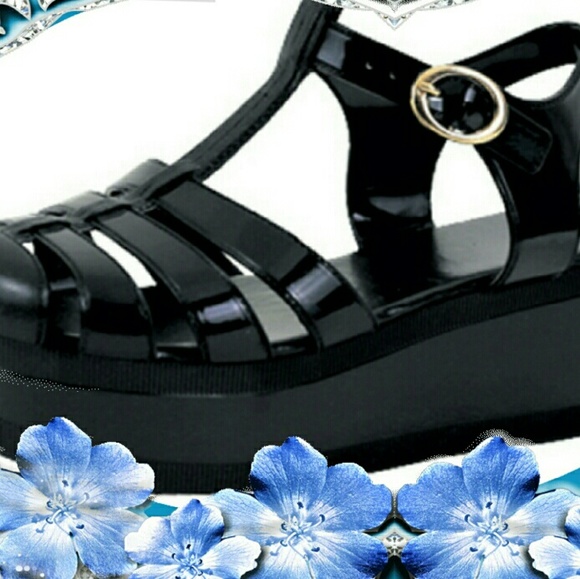 SALE!:ADJUSTABLE STRAP JELLY PLATFORM SANDALS