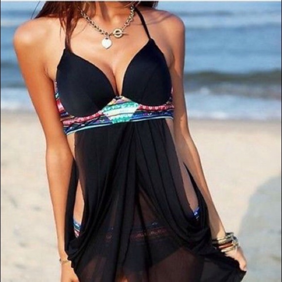 Boutique Other - 🎉SALE TODAY ONLY💥 PUSH UP Bikini w Sheer Coverup