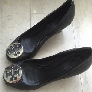 Tory Burch peep toe wedge
