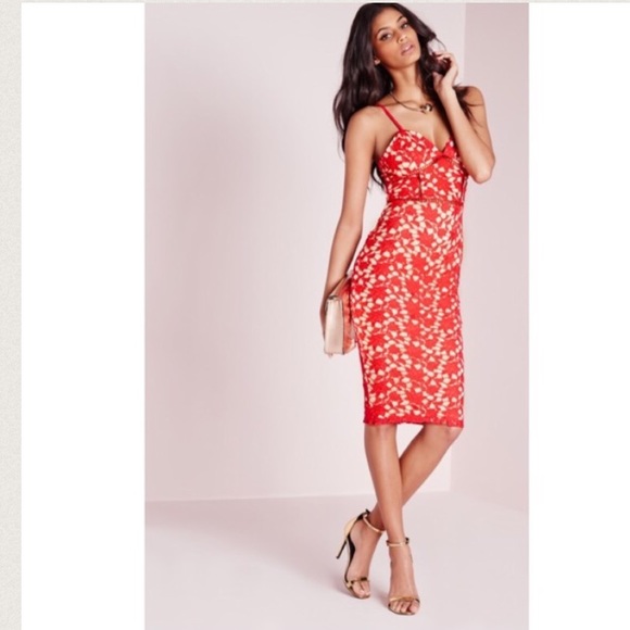 NWT Missguided Lace Midi Dress - Picture 4 of 4