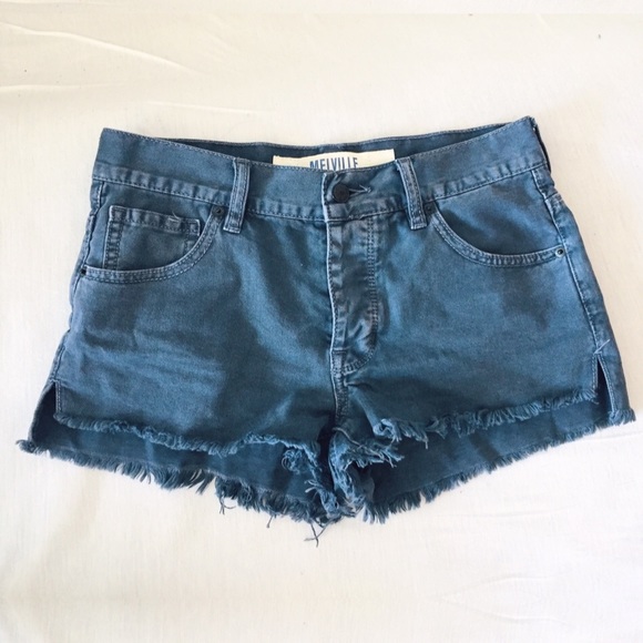 Brandy Melville Pants - Brandy Melville Distressed Navy Shorts