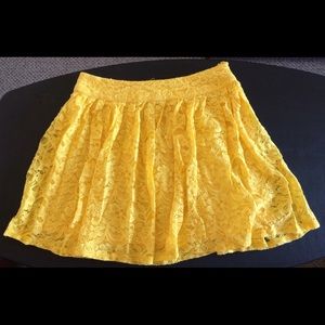 Lace Yellow Skater Skirt