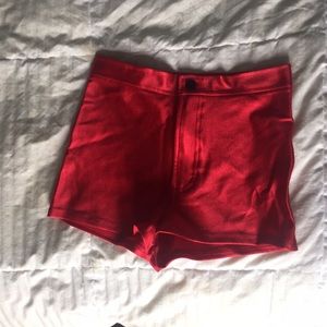 Red American Apparel Disco Shorts