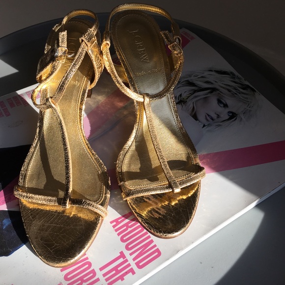 J.Crew golden sandals
