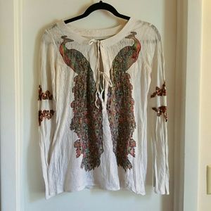 Butterfly dropout peasant shirt
