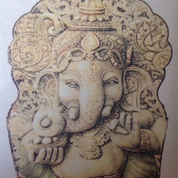 White Racerback with Hindu* Elephant - Picture 1 of 4