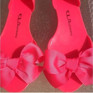 🍓Hot Pink! Jelly Bow Shoes - Chinese Laundry🍓