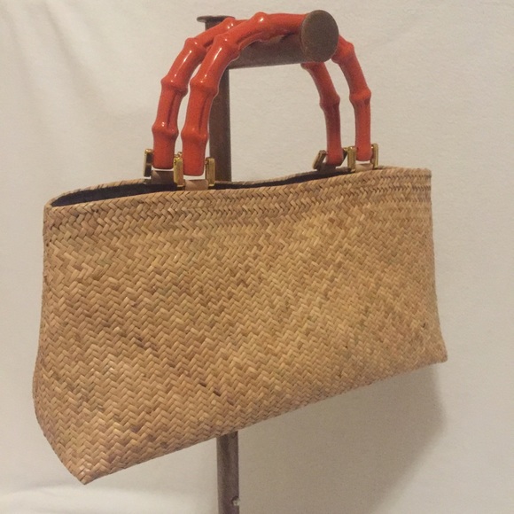 🌾KAYU DESIGN MALTA STRAW CLUTCH W BAMBOO🌱 - Picture 2 of 4