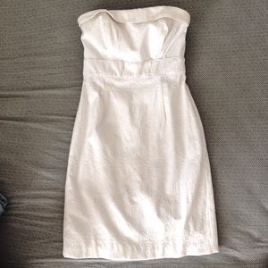 Summery white strapless dress