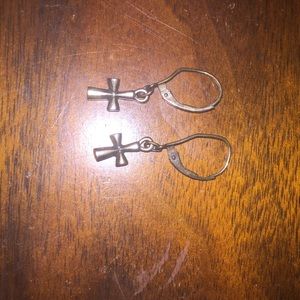 RETIRED James Avery cross earring dangles. RETIRED