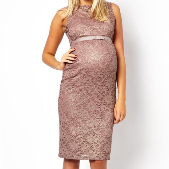 NWT ASOS Maternity Lace Dress in Nude